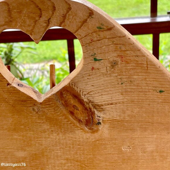 ▪️VTG▪️OOAK Handcrafted Wooden Heart 60 Thread Spool Freestanding Holder Rack - Picture 12 of 15